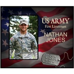 Personalized American Flag Army Picture Frame
