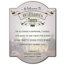 Personalized Welcome To My Tavern Wall Sign