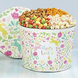4 Flavors of Popcorn in Deluxe Happy Easter Tin