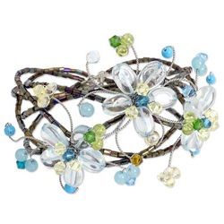 Blue Sonata Floral Cuff Bracelet