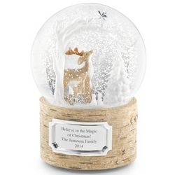 Engravable Starry Night Snow with Deer Globe