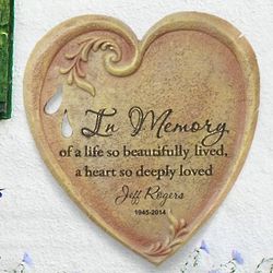 Engraved Memorial Heart Stone