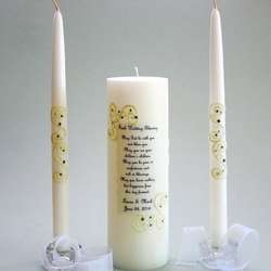 French Lace Irish Unity Candle Set