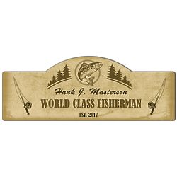 Personalized World Class Fisherman Wall Sign