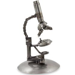 Rustic Microscope Upcycled Auto Part Sculpture