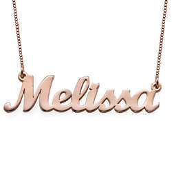18 Karat Rose Gold-Plated Personalized Script Name Necklace