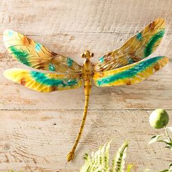 Hand Painted Metal Dragonfly Wall Art
