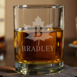 Maple Leaf Personalized Eastham Whiskey Glass