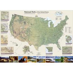 United States National Parks Laminated Wall Map