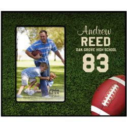 Personalized Football and Grass Picture Frame