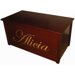 Personalized Cherry Toy Box with Edwardian Lettering