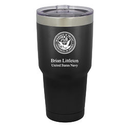Personalized 30-Ounce Tumbler with US Navy Emblem