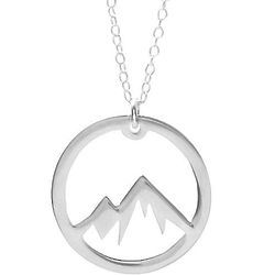 Silver Mountain Cut Circle Necklace