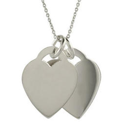 Personalized Tiffany Style Double Hearts Pendant