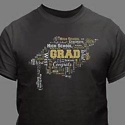Personalized Graduation Cap Word-Art T-Shirt