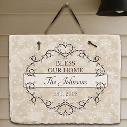 Personalized Bless Our Home Slate