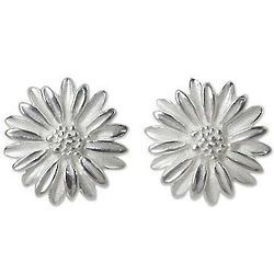 Pretty Daisies Sterling Silver Flower Earrings