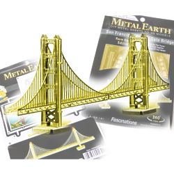San Francisco Golden Gate Bridge Gold Metal Earth 3D Model