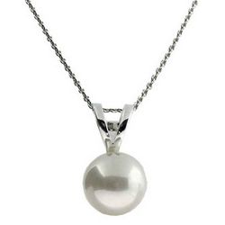 Single Freshwater Pearl and Sterling Silver Necklace