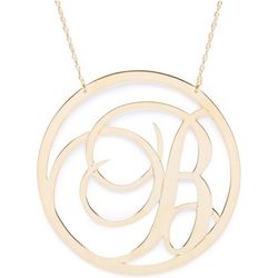 Beso Metal Script Single Initial Necklace