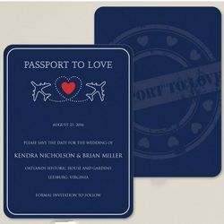Personalized Passport to Love Save the Date Card