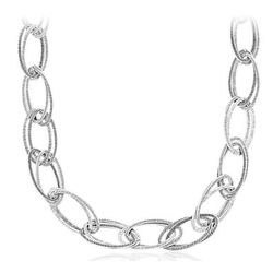 Satin Linked Necklace in Sterling Silver