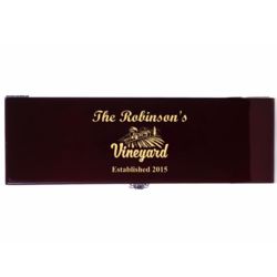 Personalized Vineyard Theme Rosewood Wine Box