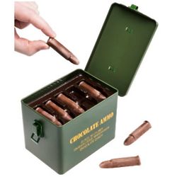 Chocolate Bullets in an Ammo Tin