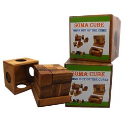 Large Soma Cube Wooden Brain Teaser Puzzle