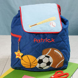 Sports Embroidered Quilted Backpack