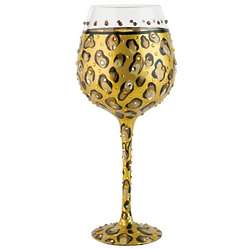 Leopard Bling Wine Glass