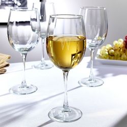 Brisbane Vintage Personalized White Wine Glasses Set