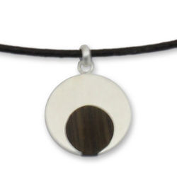 Men's Everlasting Moon Silver & Wood Necklace