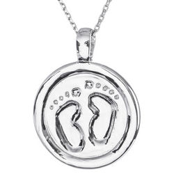 Baby Foot Print Round Tag Pendant