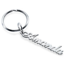 Personalized Name Keychain in Sterling Silver