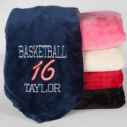 Personalized Team Name and Number Sports Fleece Blanket