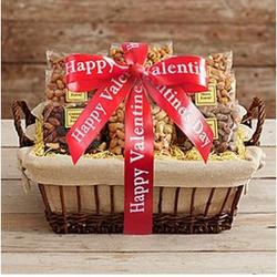 Deluxe Nut and Snack Attack with Valentine's Day Ribbon