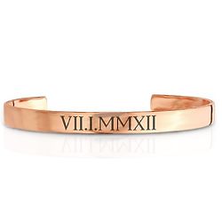 Copper Roman Numeral Personalized Bracelet