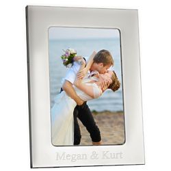 Personalized 4" x 6" Polished Silver Picture Frame