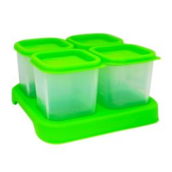 4 Fresh Baby Food 4 Oz. Unbreakable Cubes in Green