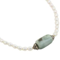 Touch of Life Pearl and Jade Pendant Necklace