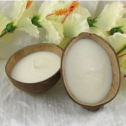 Coconut Shell Candle Favors