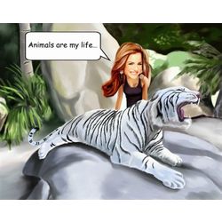 Animal Trainer Caricature Art Print