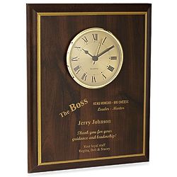 The Boss Personalized Recognition Wall Plaque with Clock