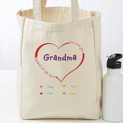 Lady's Personalized All Our Hearts Canvas Tote Bag