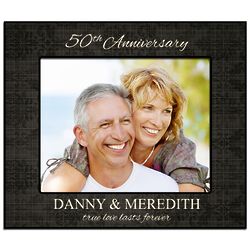 Personalized 50th Anniversary Picture Frame with Floral Pattern