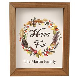 Happy Fall Personalized Framed Wall Panel