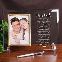 To My Dad Personalized Glass Frame