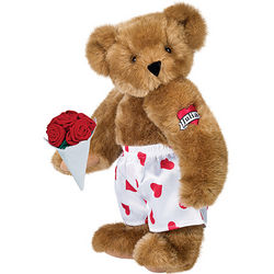 15" Heart Throb Tattoo Teddy Bear with Red Roses