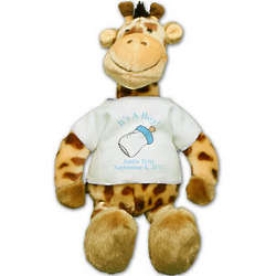 New Baby Boy's Personalized Giraffe Stuffed Animal